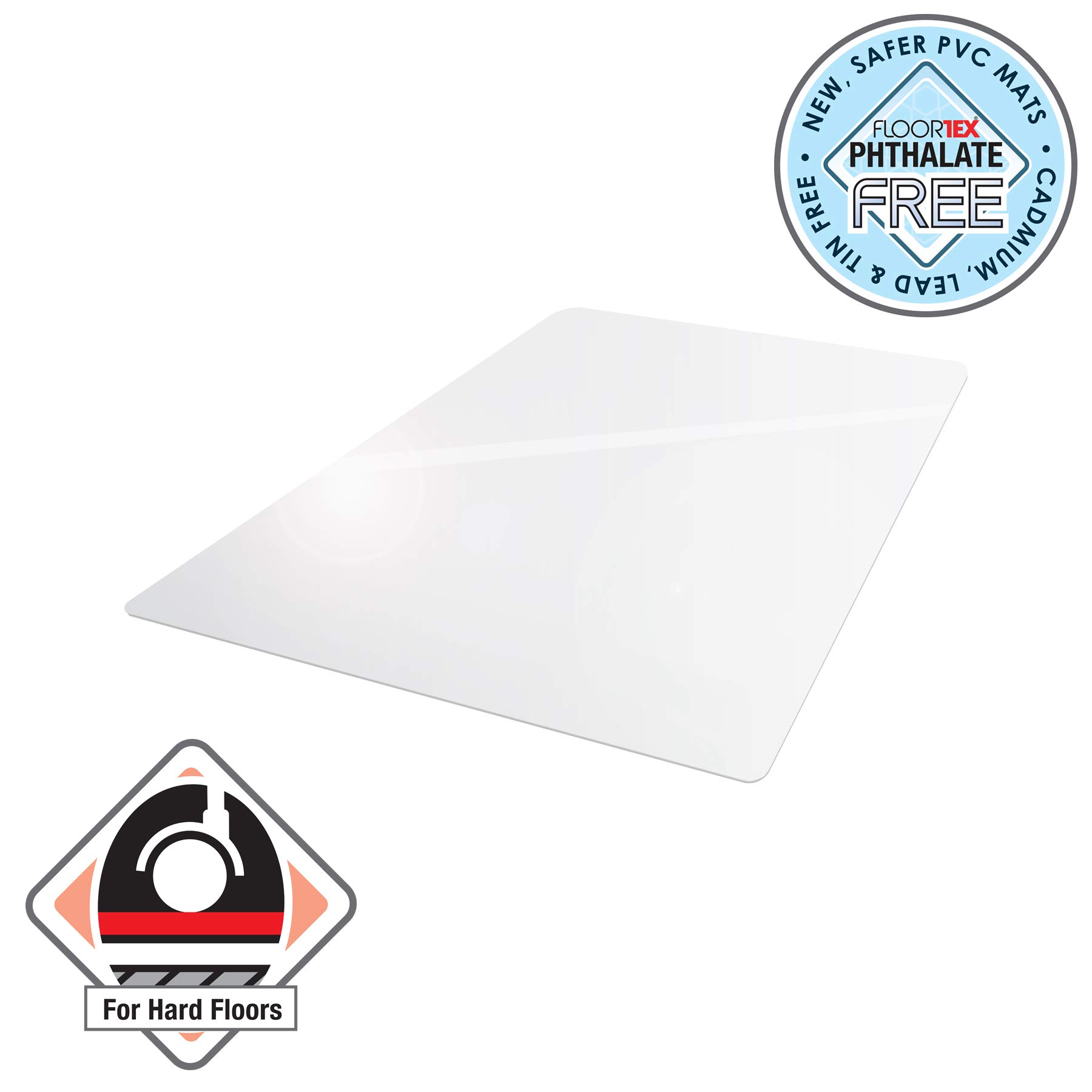 FLOORTEX Valuemat Vinyl Rectangular Chair Mat for Hard Floor