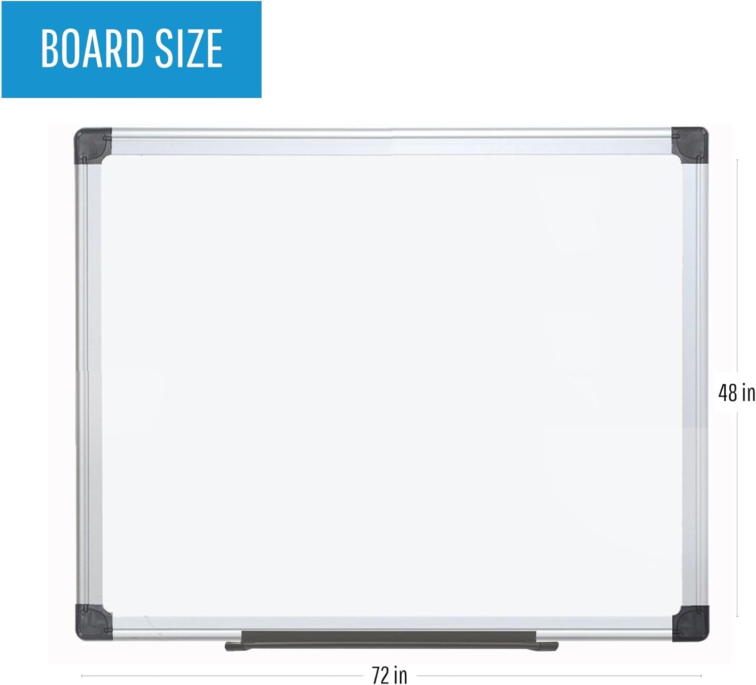 MasterVision Maya Series Magnetic Dry Erase Board, Lacquered Steel Whiteboard, Snap-On Marker Tray, Wall Mounting Kit