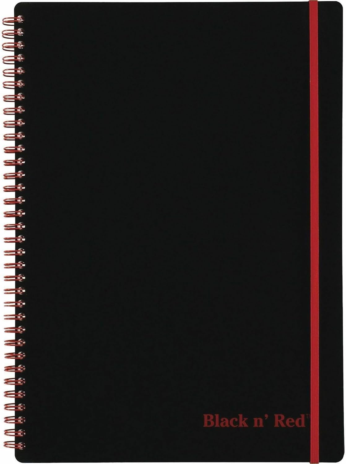 Black n' Red Notebook, Business Journal, Optik Paper, Wirebound, 70 Sheets, Ruled, SCRIBZEE-compatible