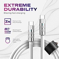 STATIK TSumoCharge 100W USB-C to USB-C Charging Cable, Heavy-Duty Silicone, 6 ft