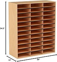 SAFCO Wood Corrugated Literature Organizer, Letter-Size