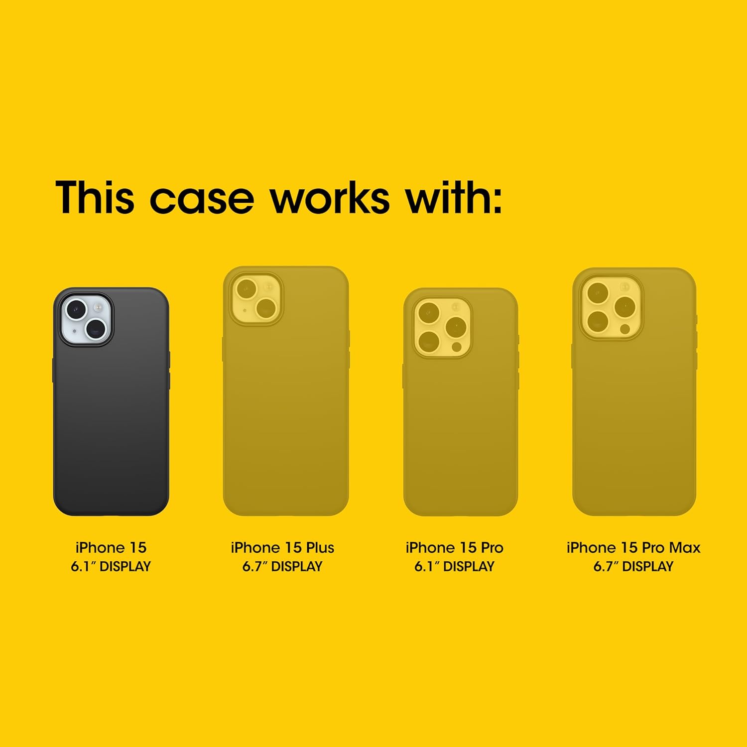 OtterBox iPhone 16e, 15, 14, & 13 Symmetry Series Case - Black, Snaps to MagSafe, Ultra-Sleek
