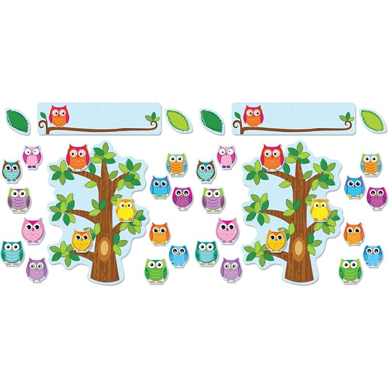 Carson Dellosa Education Carson Dellosa Colorful Owls Behavior Bulletin Board Set (110226) Small (Pack of 2) Colorful Owls