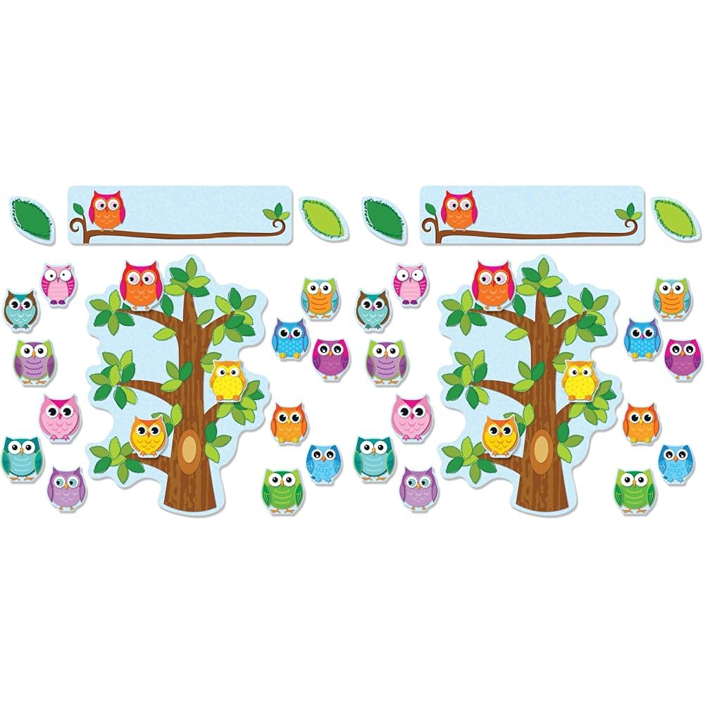 Carson Dellosa Education Carson Dellosa Colorful Owls Behavior Bulletin Board Set (110226) Small (Pack of 2) Colorful Owls