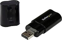 StarTech.com USB Sound Card - 3.5mm Audio Adapter - External Sound Card - Black - External Sound Card, TAA (ICUSBAUDIOB)