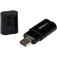 StarTech.com USB Sound Card - 3.5mm Audio Adapter - External Sound Card - Black - External Sound Card, TAA (ICUSBAUDIOB)