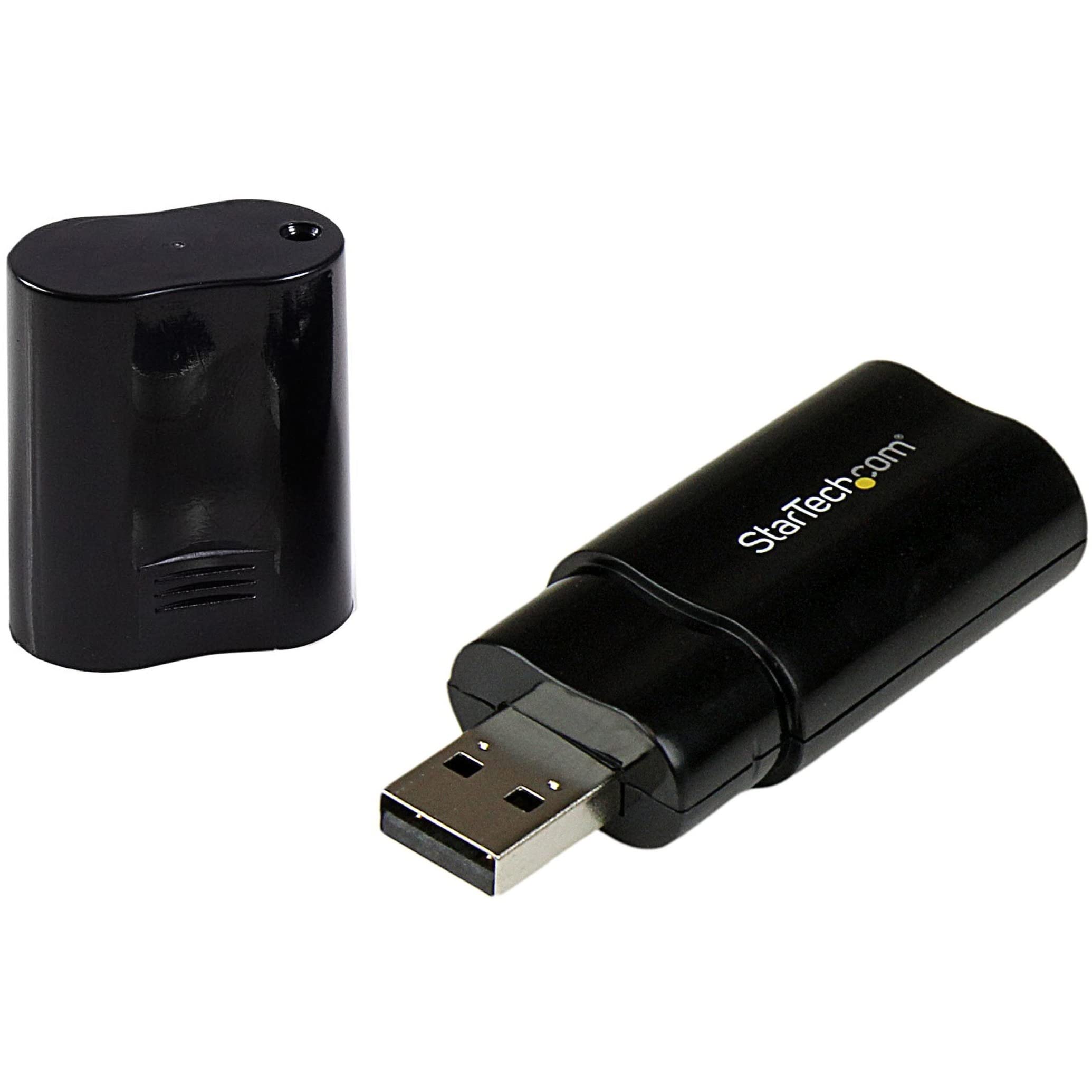 StarTech.com USB Sound Card - 3.5mm Audio Adapter - External Sound Card - Black - External Sound Card, TAA (ICUSBAUDIOB)
