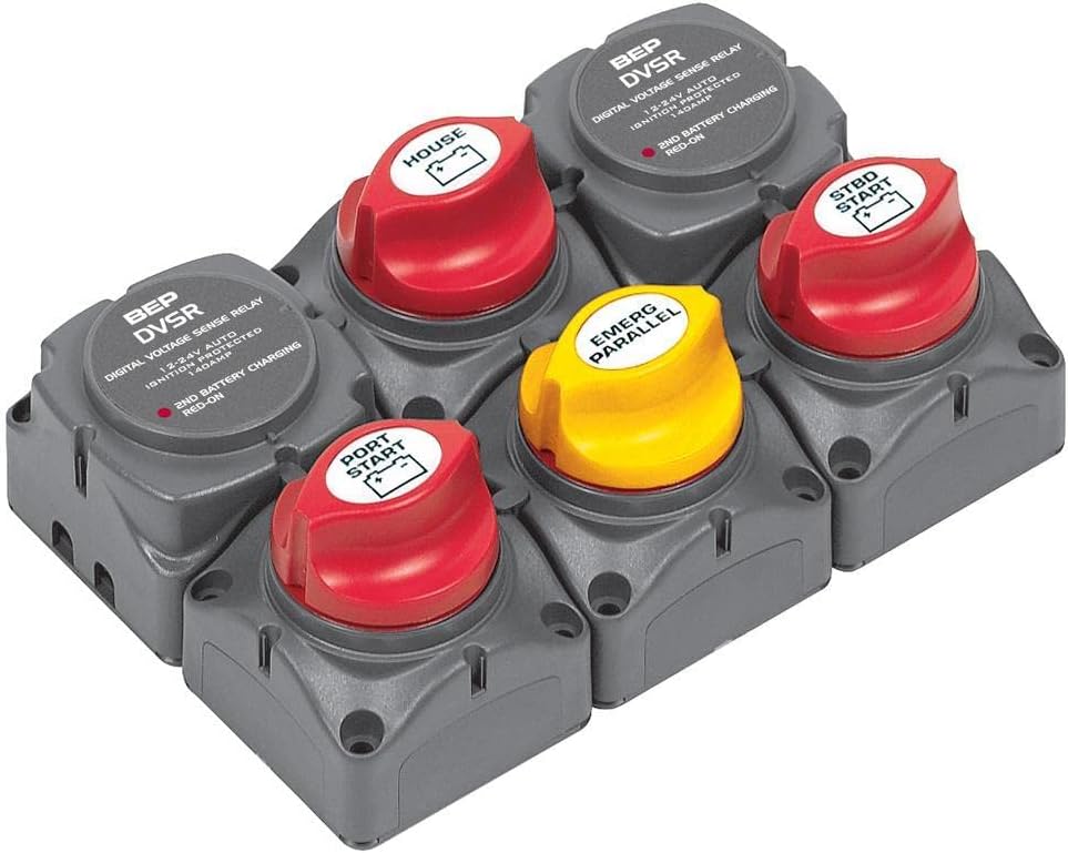 BEP 717-140A-DVSR Battery Distribution Cluster for Twin Outboard Engine with Three Battery Banks
