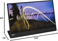 Lenovo ThinkVision M15 16in Class Full HD LED Monitor - 16:9 - Raven Black - 15.6in Viewable