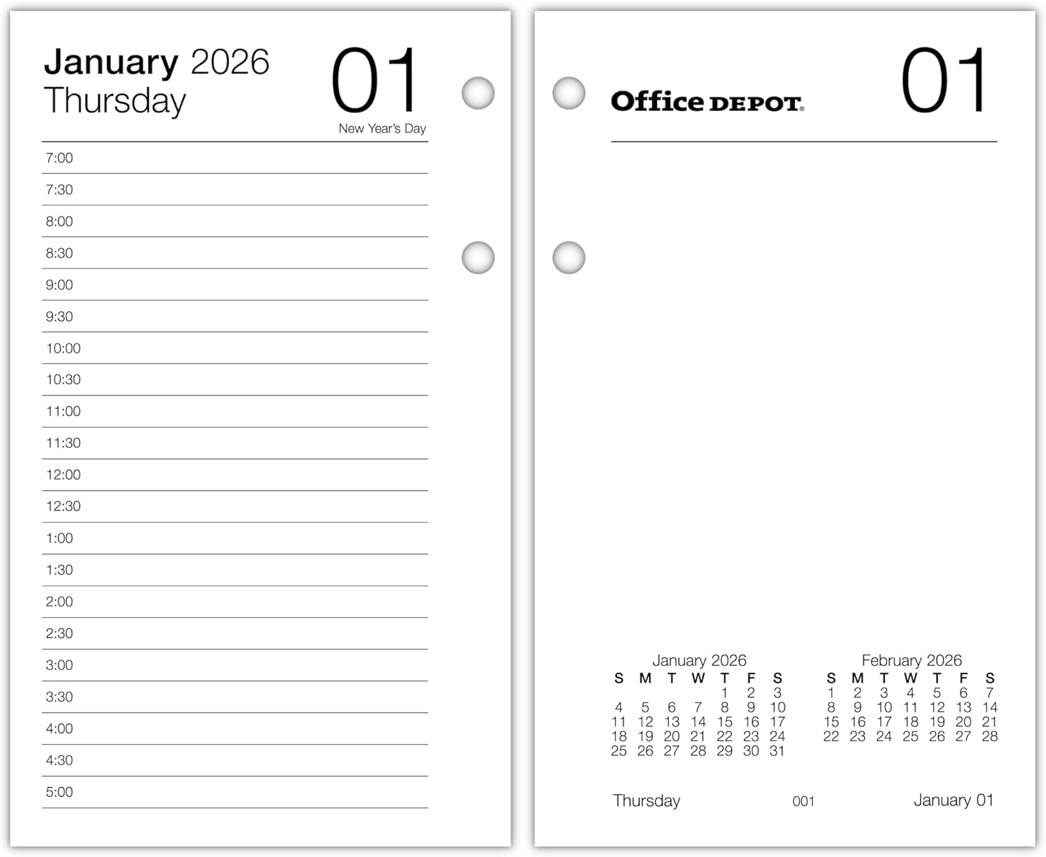 Office Depot Brand Daily Desk Calendar Refill, 3 1/2" x 6", White, January 2026 to December 2026, SP717D5026