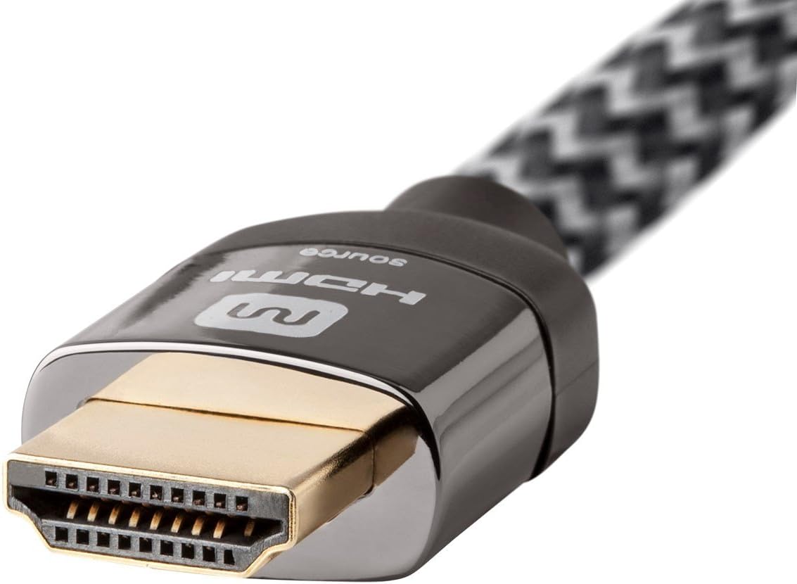 Monoprice Active High Speed HDMI Cable, 4K@60Hz, 18Gbps, HDR, 26AWG, YUV 4:4:4, HDCP 2.2, Braided Jacket, CL3, 30 Feet