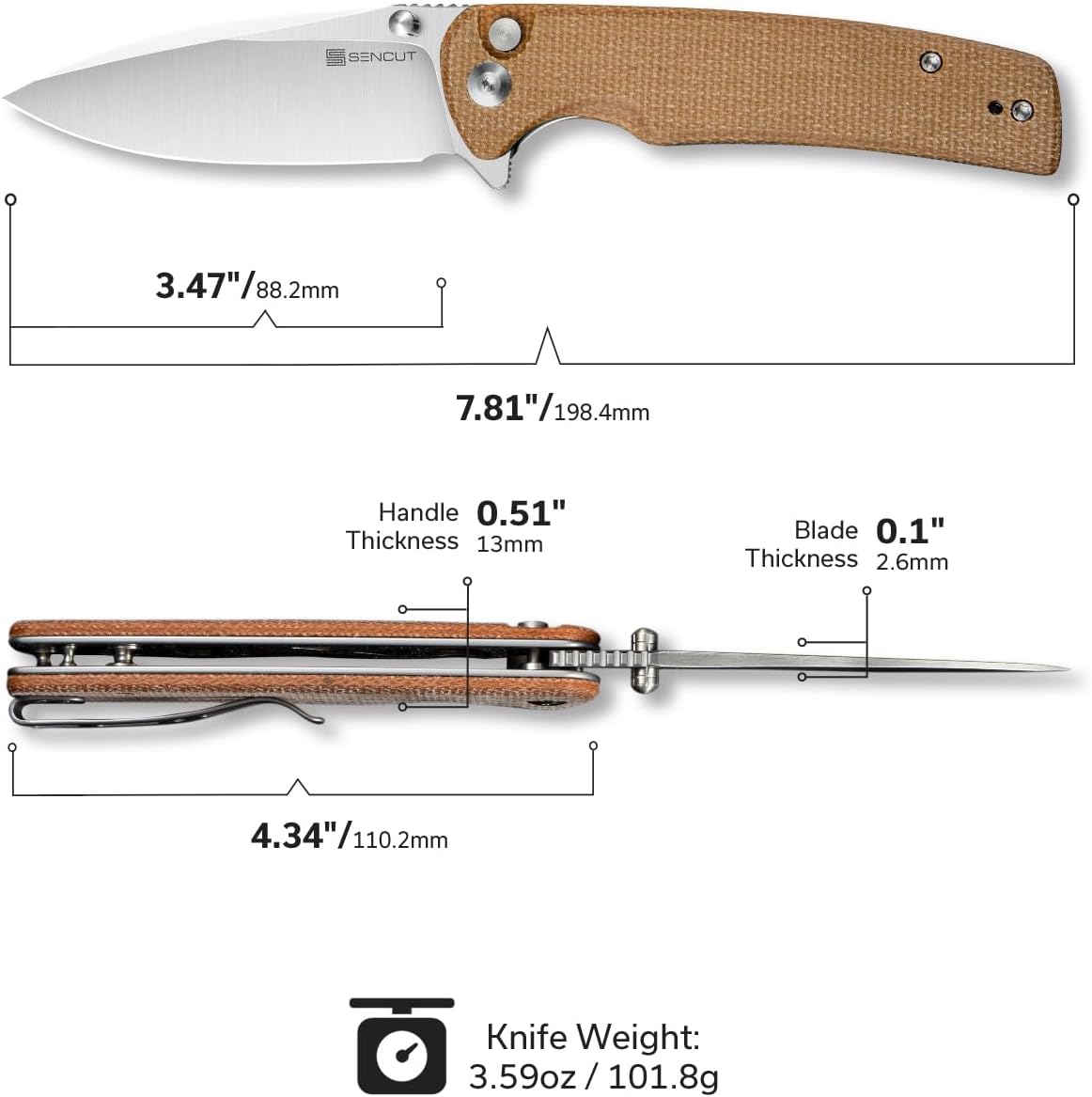 SENCUT Sachse Pocket Knife Folding Knife for EDC