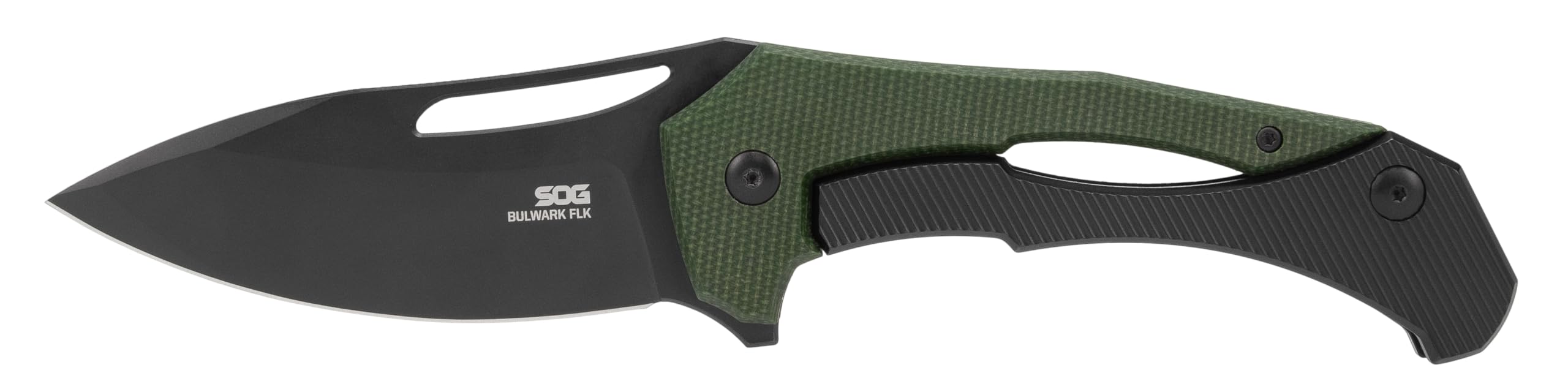 SOG Bulwark Folding Knife, D2 Steel PVD Finish, Micarta Handle