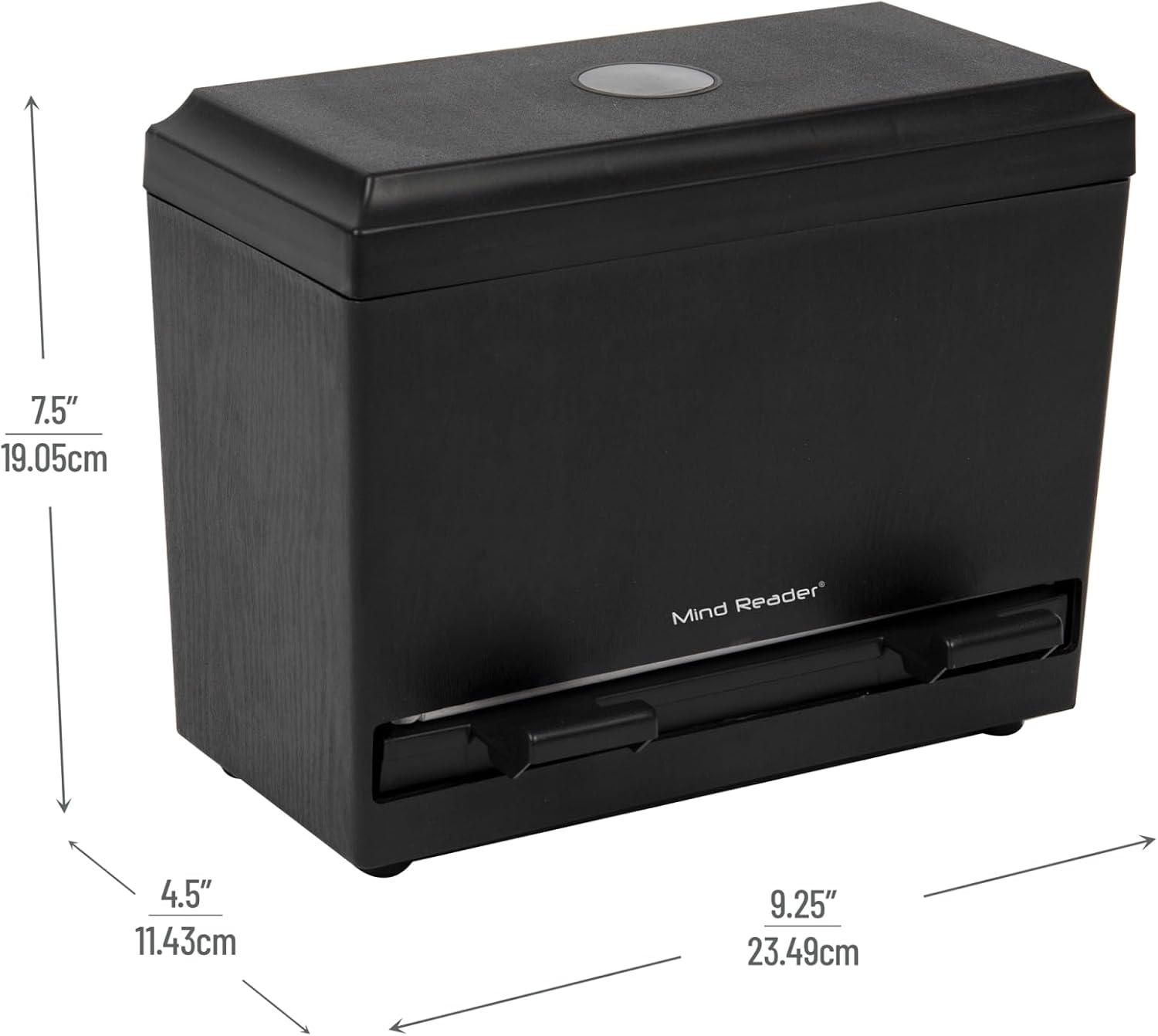 Mind Reader Straw/Pencil Dispenser, Plastic, Black