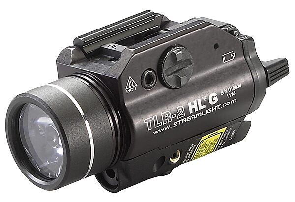 Streamlight 69265 TLR-2 HL G 1000-Lumen Rail-Mounted Tactical Weapon Light with Integrated Green Aiming Laser, Includes Key Kit for Select Handguns, Black