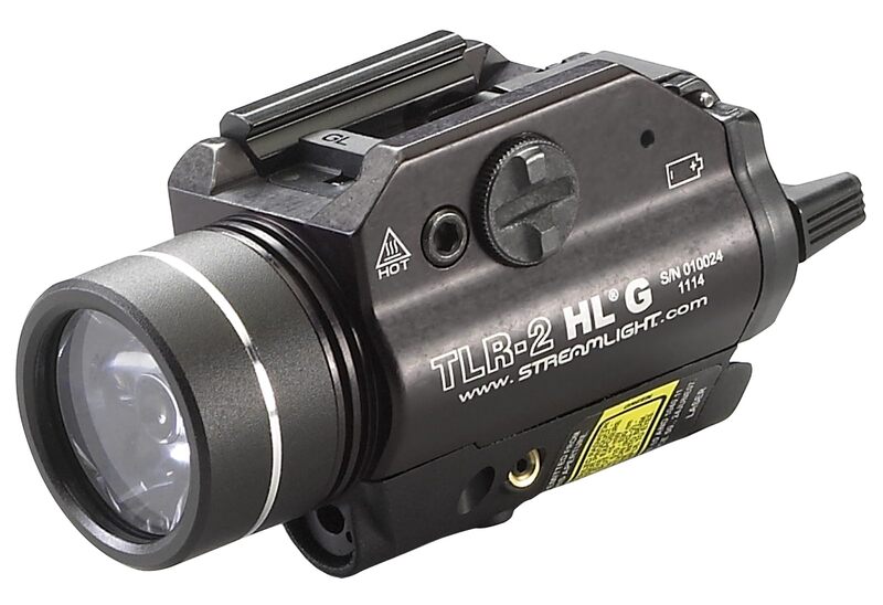Streamlight 69265 TLR-2 HL G 1000-Lumen Rail-Mounted Tactical Weapon Light with Integrated Green Aiming Laser, Includes Key Kit for Select Handguns, Black