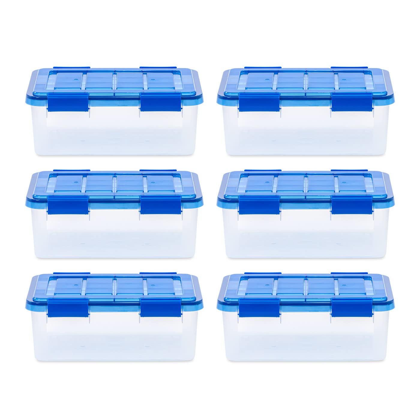 IRIS USA 6Pack 19qt WEATHERPRO Airtight Plastic Storage Bin with Lid and Seal and Secure Latching Buckles