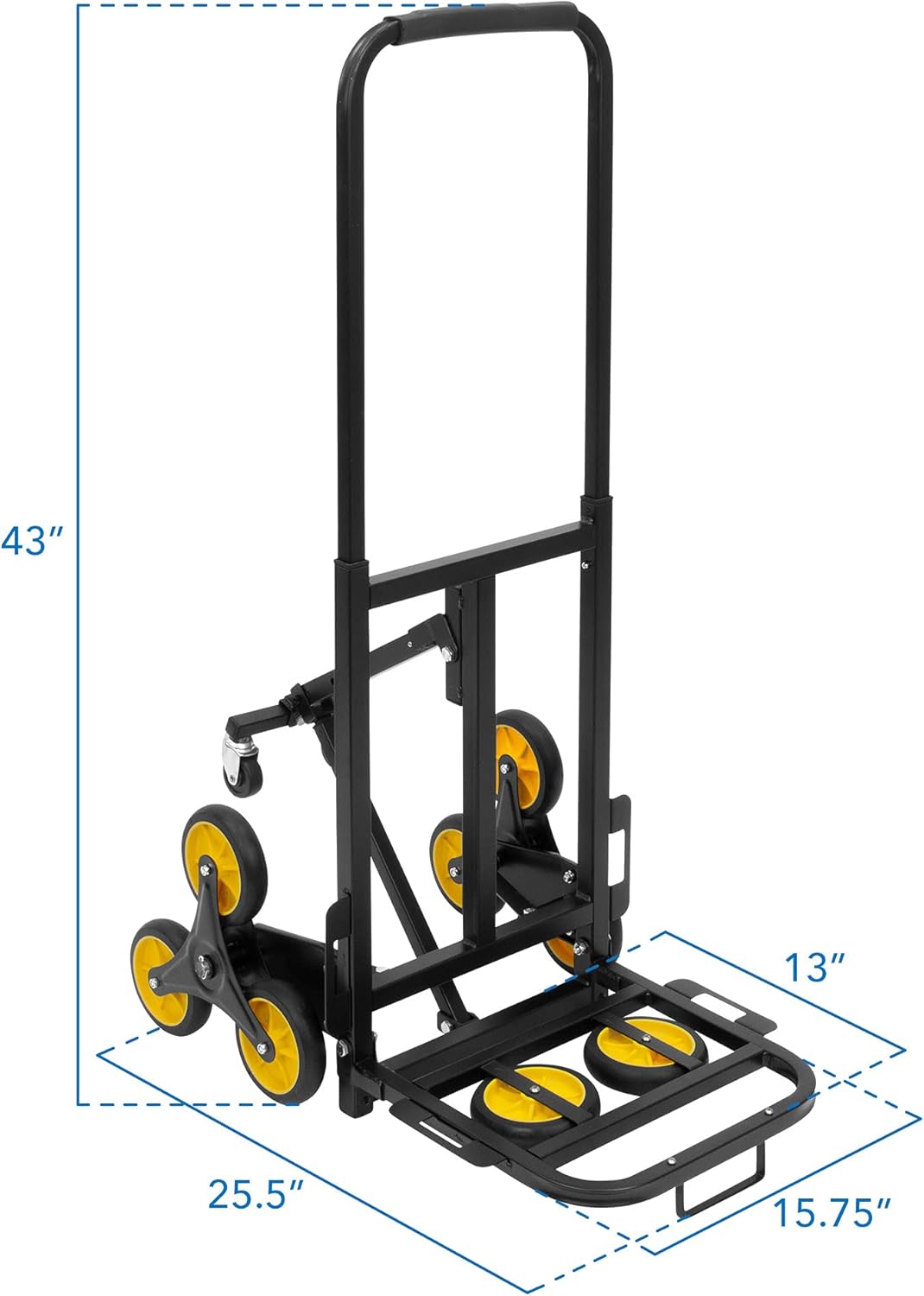 Mount-It! Stair Climbing Cart - 3 Wheel Stair Climbing Dolly - Easily Lift Heavy Items Up and Down Steps with Stair Climber
