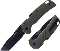 COLD STEEL Engage 3" 4116SS Razor-Sharp Tanto Point Blade 4.25" GFN Handle Everyday Carry Tactical Folding Knife with Atlas
