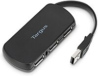 Targus 4-Port USB 2.0 Hub, Black - Compatible with PC and Mac, Sleek and Travel Friendly (ACH114US)