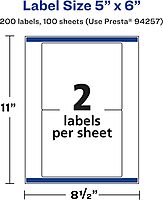 AVERY Glossy Clear Rectangle Labels, Sure Feed Technology, 5" x 6"
