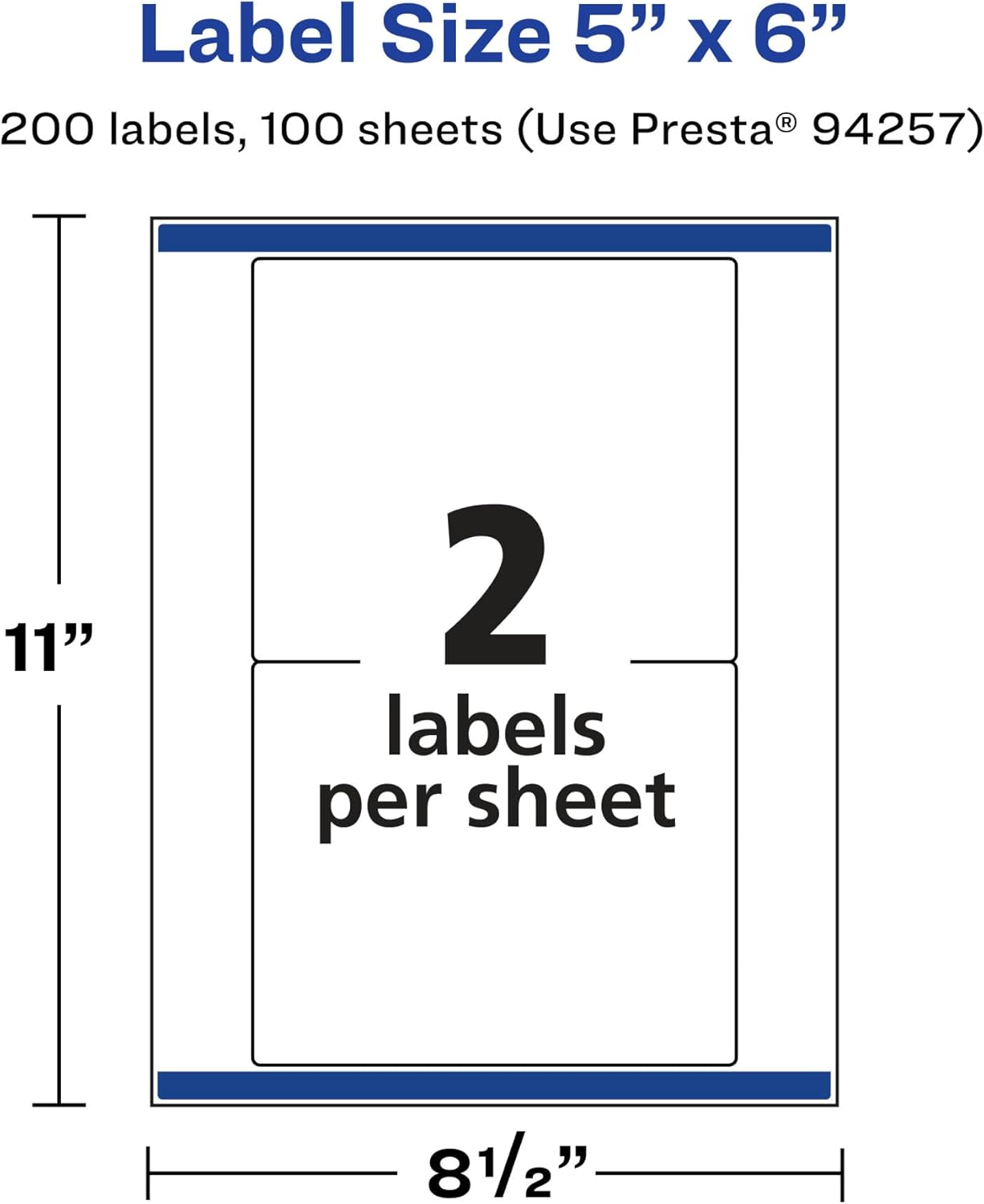 AVERY Glossy Clear Rectangle Labels, Sure Feed Technology, 5" x 6"