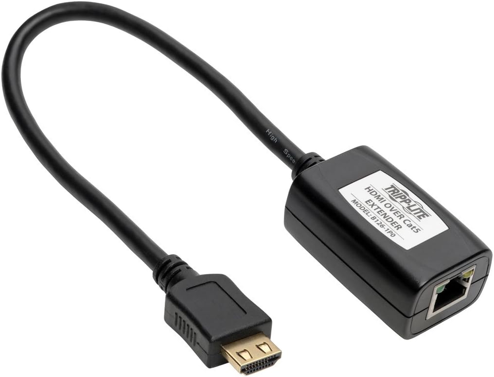 Tripp Lite HDMI Over Cat5 / Cat6 Extender, Receiver for Video and Audio 1920x1200 1080p at 60Hz (B126-1P0), Black, 100 Feet