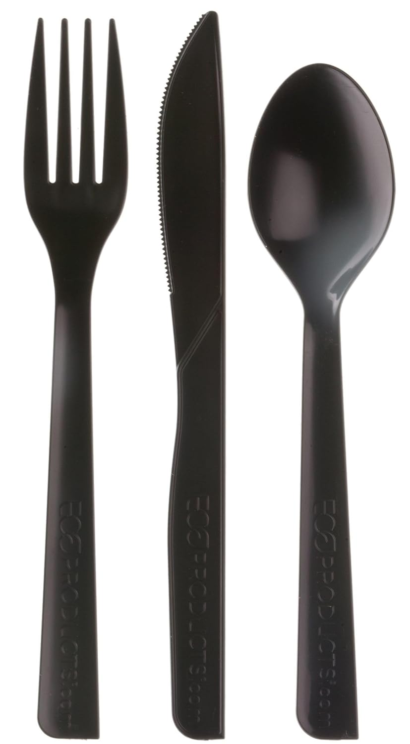 Eco-Products 6" Recycled Plastic Cutlery and Utensils, 100% Post-Consumer Recycled Polystyrene