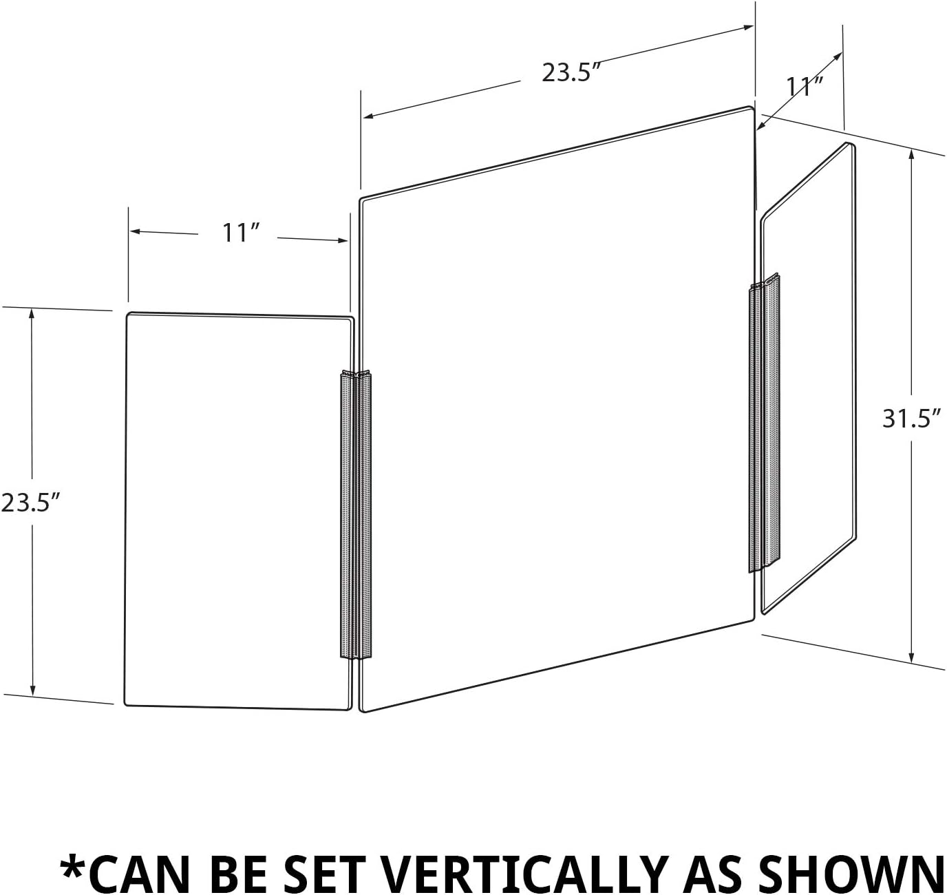 Azar Displays Tri-Fold Protective Sneeze Guard for Counter and Desk - Portable Plexiglass Barrier