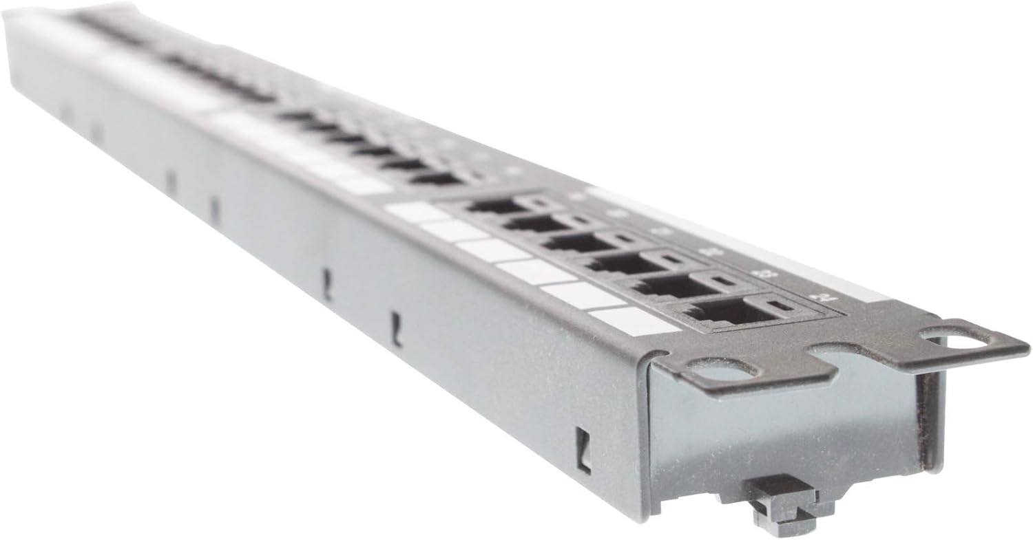 Panduit DP24688TGY Category-6 24-Port Flat Punchdown Patch Panel 1 RU Black