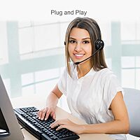 Xtream P1 Single-Sided USB Wired Headset with Adjustable Noise Canceling Microphone, Black