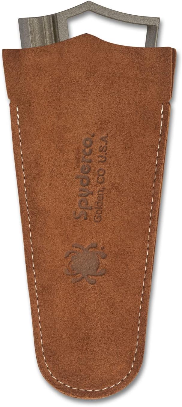 Spyderco Webfoot Sharpener - Carbon Steel Design with Cubic Boron Bitride Coating - Includes Suede Pouch and Base - 308CBN