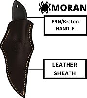 Spyderco Moran Upswept Gray Fixed Blade Knife - Damasteel DS93X with FRN/Kraton Handle, PlainEdge - FB01PGYD