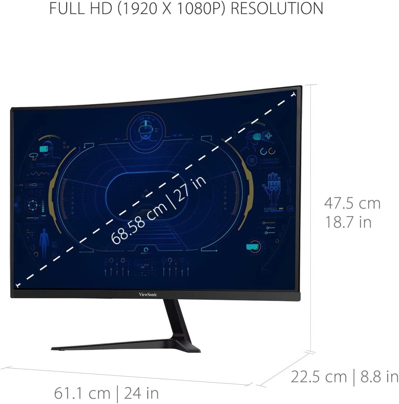ViewSonic VX Series Gaming Monitor with FreeSync Premium and Eye Care