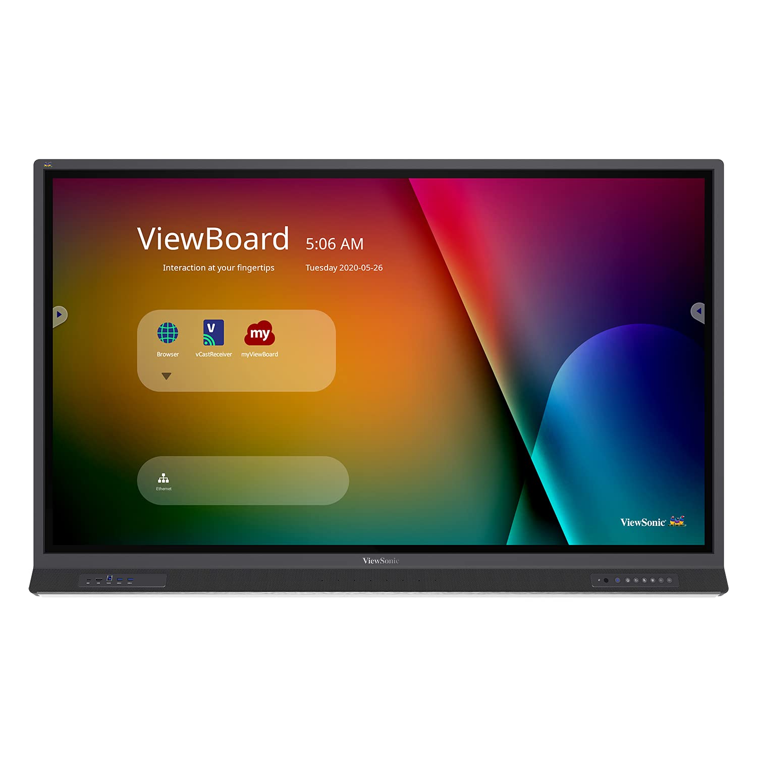 ViewSonic IFP6552 65 Inch ViewBoard 4K Interactive Flat Panel Display with 33-Point Touch, Integrated Microphone and HDMI