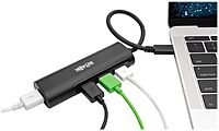 Tripp Lite USB C Hub 4-Port w/ 4x USB-A Portable Compact USB Type C, USB-C Thunderbolt 3 Black (U460-004-4AB)