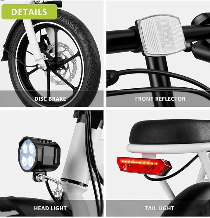 WINDHORSE Folding Electric Bike with 350W High Speed Motor| 36V 8AH Battery|W2B white| 40 KM/H Speed| 35 KM Range| Dual Disk Brakes| Carbon Alloy Frame and 16 Inches Tires| Front Suspension Fort WINDHORSE Folding Electric Bike with 350W High Speed Motor| 36V 8AH Battery|W2B white| 40 KM/H Speed| 35 KM Range| Dual Disk Brakes| Carbon Alloy Frame and 16 Inches Tires| Front Suspension Fort