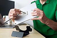 Universal Security Tablet Holder With Security Cable Lock and Plate, Black (CL12UTHBB)