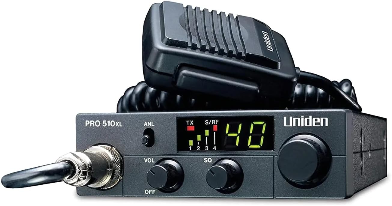 Uniden PRO510XL Pro Series 40-Channel CB Radio. Compact Design. Backlit LCD Display. Public Address. ANL Switch and 7 Watts