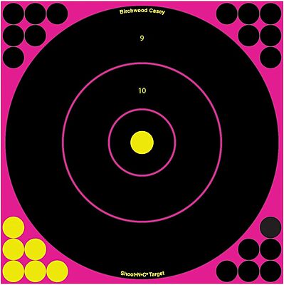 Shoot-N-C Colored Bullseye Targets - 5 Count Pink/Black