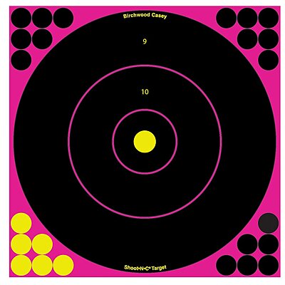 Shoot-N-C Colored Bullseye Targets - 5 Count Pink/Black