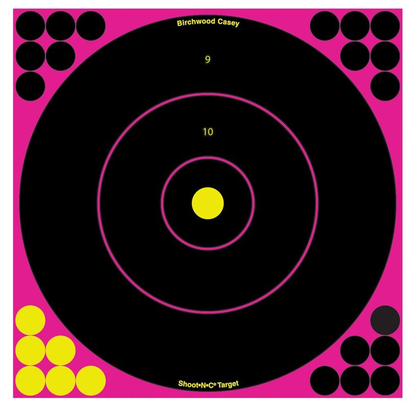 Shoot-N-C Colored Bullseye Targets - 5 Count Pink/Black