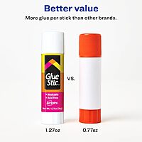 Avery Glue Stic - Washable, Non-Toxic Glue Sticks for Classroom, Crafting, and Office Use, 1.27 oz., Pack of 6