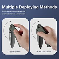 SENCUT Slashkin Folding Pocket Knife, Thumb-Stud & Flipper Opener