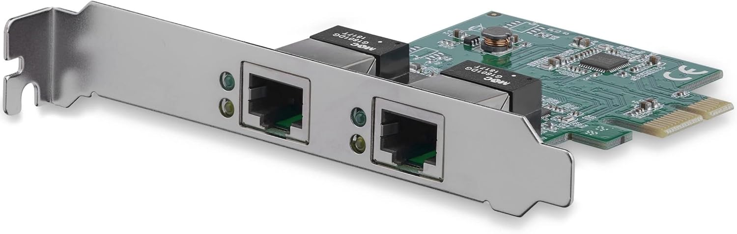 StarTech.com Dual Port PCIe Network Card - Low Profile - RJ45 Port - Realtek RTL8111H Chipset - (ST1000SPEXD4)
