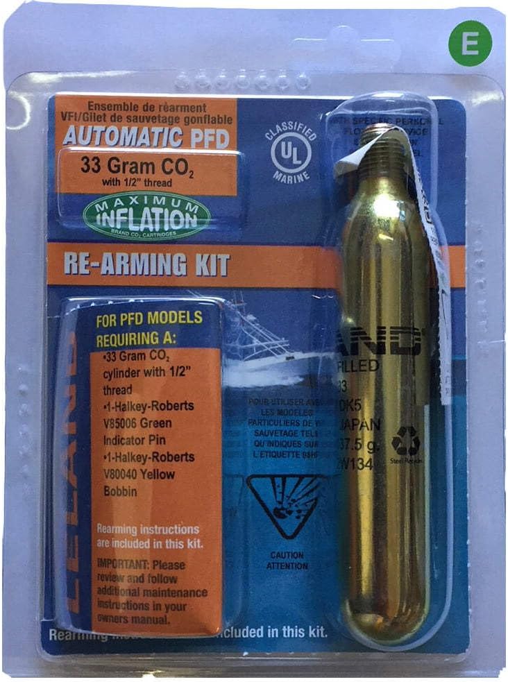 Inflatable Life Jacket Rearming Kit, Automatic, 38 g, 1/2" Threaded
