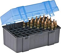PLANO Handgun and Rifle Ammo Case, Hard-Shell Plastic Ammunition Storage with Flip-Top Lid and Deep Individual Slots