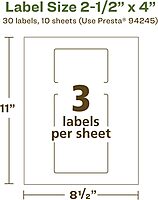AVERY EcoFriendly Matte White Recycled Rectangle Labels, 2.5" x 4", Print-to-The-Edge, Permanent Adhesive