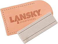 Lansky 3" Hard Super Arkansas Pocket Stone with 2 Sharpening Grooves and Pouch