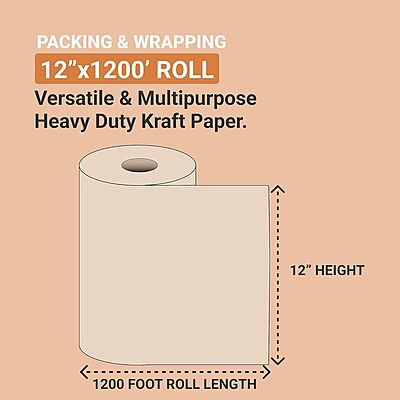 AVIDITI Kraft Packing Paper Roll - 100% Recycled, 30 lb